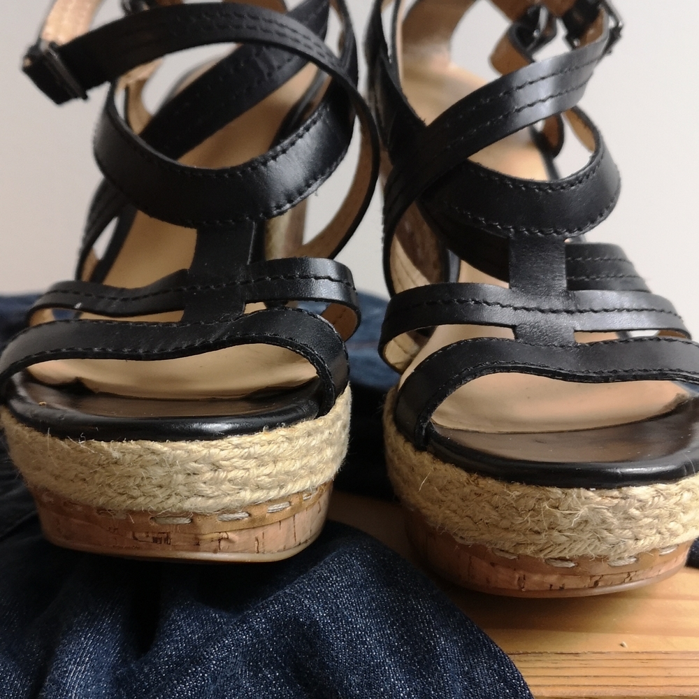 Nine West "Namiah" Strappy Sandals/Cork Wedge /7.5 - Picture 4 of 12